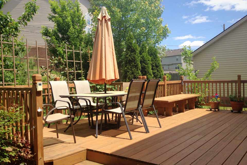 deck with seating area