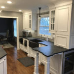 kitchen with white custom cabinetry